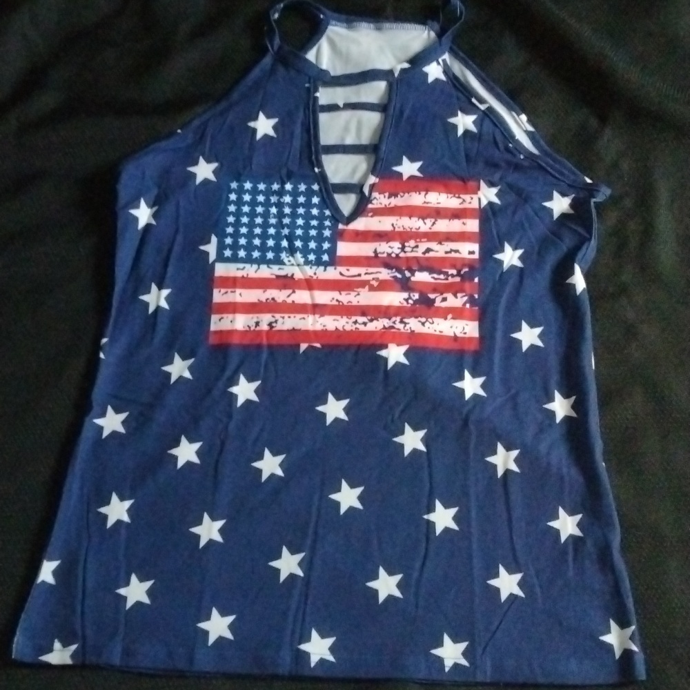 NWOT American Flag Tank Top SzMed